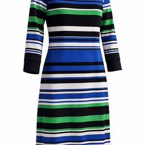 Liz Claiborne Multicolor Striped Long Sleeve Dress